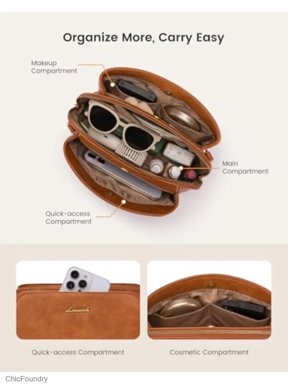 Small Travel Crossbody Bag with RFID Anti Theft and 2 Adjustable Straps